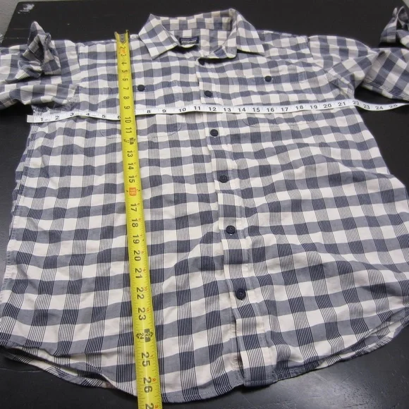 Patagonia Shirt Mens M Grey/white Plaid Pockets Button Up Cotton hiking outdoor - Picture 8 of 14